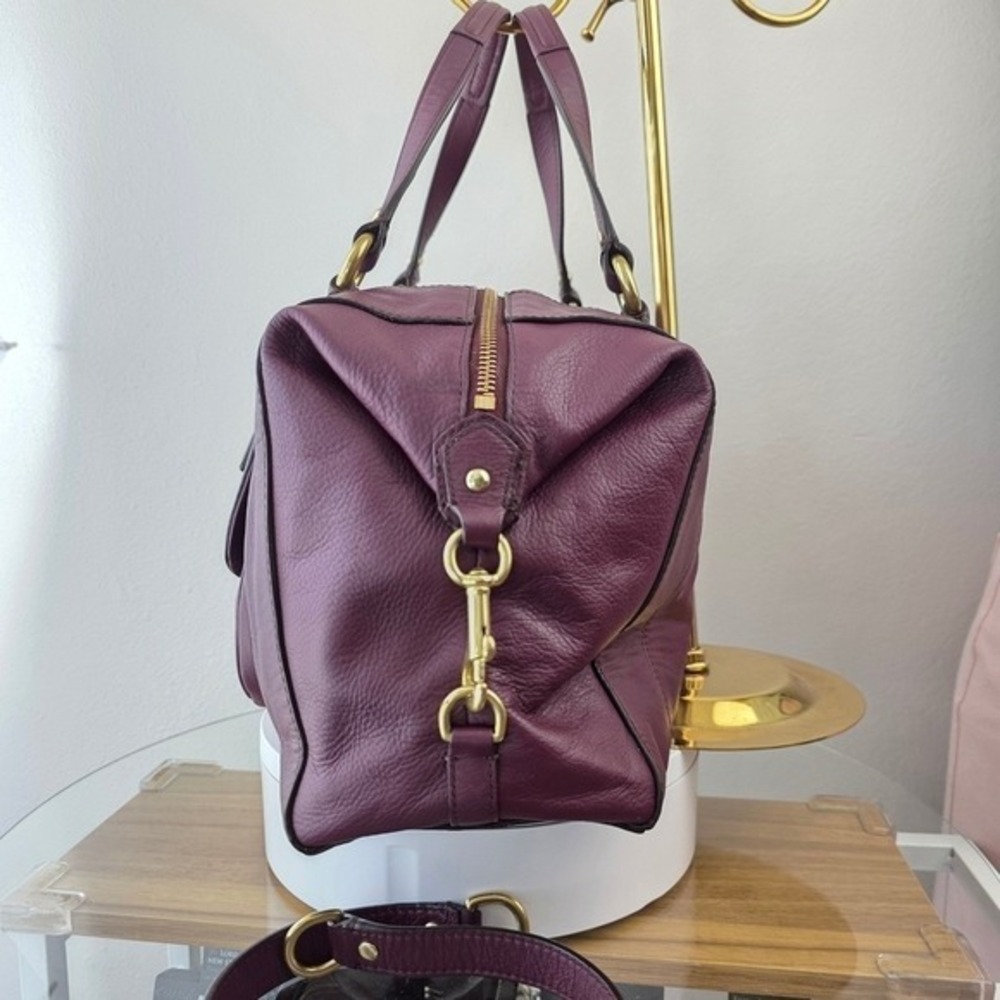 Coach Campbell Domed Satchel Plum Purple Leather‎ Handbag F25151 Gold Hardware - Picture 12 of 15